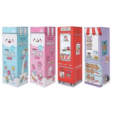 쓰임앤끌림 편의점 스탠딩 지함필통 4종 세트, 01블루, 02핑크, 03레드, 04바이올렛, 1세트