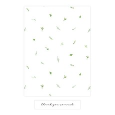 기프트 페이퍼백 내츄럴 리프 20p + 투명 땡큐소머치 스티커 20p, 혼합색상, 1세트