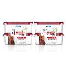 코멕스 김치통 직사각 핸들형 2p, 3.1L, 4개
