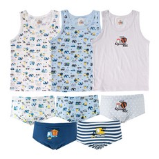 O&M Kids男童款純棉汽車背心內褲組