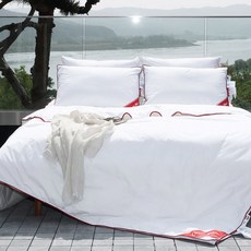 Classic Fabric 高級滾邊棉質夏被 150g, 紅色