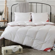 Classic Fabric 高級滾邊絎縫棉質冬被 800g, 紅色