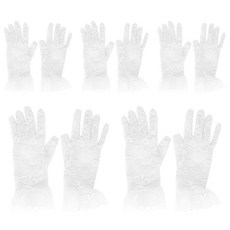 LivingDA 蕾絲手腕網紗手套, 白色, 5個