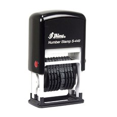 Shiny 數字方形自動印章 9位 4mm S-449 外殼顏色隨機出貨, 藍紫色, 1個