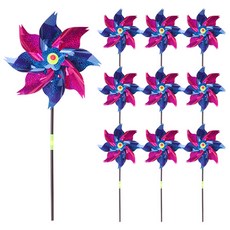 LivingDA 迷你手拿風車, 10個, 兩色藍