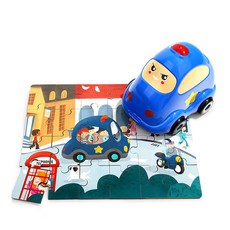 ToP BRIGHT 特寶兒 通過謎題學習的車輛警車套組, 1套, 24件
