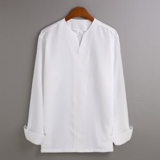 GHOST REPUBLIC 男款寬鬆版型無鈕扣Y領長袖襯衫 MSH-522