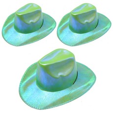 LivingDA 全息牛仔帽, 綠色, 3個