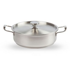EPL IH電磁爐適用不鏽鋼雙耳燉鍋, 26cm, 銀色