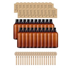 AN320 棕色 PET 瓶 320ml + 黑色瓶蓋 + 瓶標 LB4M + 密封標籤 LB424 套組, 20組