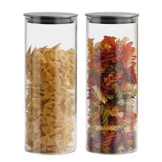 이우아여사 矽膠按壓耐熱玻璃密封罐 1000ml 2件組, 1套