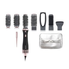 LOVPE 空氣豐盈造型器 + 4款髮捲 + 3款吹嘴 + 電源棒 + 收納袋組合 LD-317 600W, 黑色