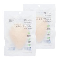 Only Jeju ISLAND 水滴造型蒟蒻沐浴海綿, 單色, 2個