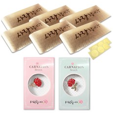 康乃馨愛心胸針 2款 + 金色零用錢信封 6入, 我愛你, 1套