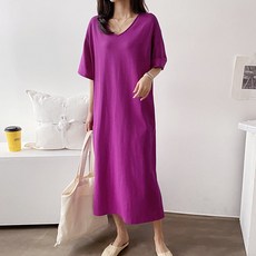 BONBONSTORY 素色短袖孕婦連身裙