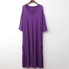 BONBONSTORY 孕婦款V領寬鬆連身裙