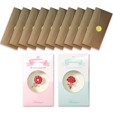 康乃馨感謝胸針 2款 + 奢華珍珠零用錢信封 10入, 古銅色, 1套