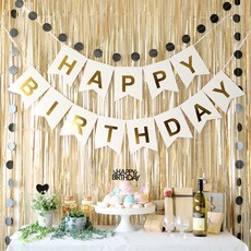 PARTYHAE 生日派對裝飾組, 摩登金, 1套