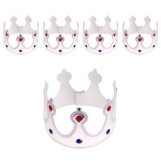 派對皇冠, 皇冠(銀色)+寶石(隨機出貨), 5入