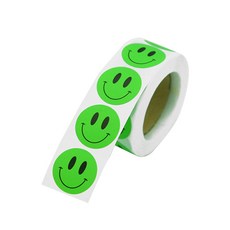 도나앤데코 지오 스마일 포장 롤스티커, 그린, 1개