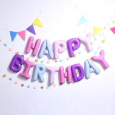PARTYHAE 閃亮亮生日派對氣球組, 粉彩, 1套