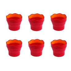 FABER-CASTELL 輝柏 摺疊式水彩盒 6入, 紅色的