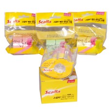Scalla 便條膠帶 + 補充包 24mm 3件組, 混合色, 1個