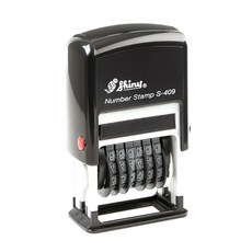 Shiny 號碼印章 S-409 6欄 4mm 外殼顏色隨機, 混色, 紅色