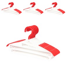 3D 고리회전 회전옷걸이, 화이트 + 레드, 20개