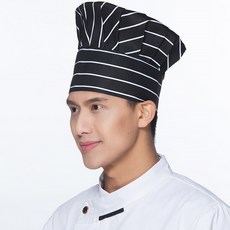 Market A 餐廳廚師棉質烹飪帽, 條紋, 3個