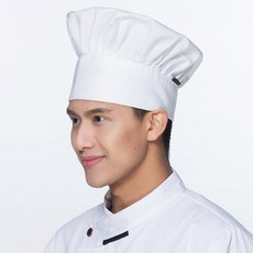 Market A 餐廳廚師棉質烹飪帽, 白色, 3個