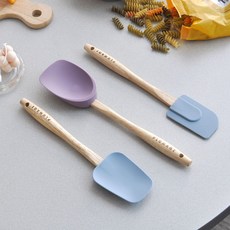 Kitchen You木柄矽膠烹飪工具 3件組, 混色