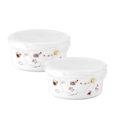 SMF Moomin圓形陶瓷密封保鮮碗 M, 2個, 550ml