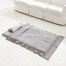 Green&Art 衍縫收納式午睡被套組, 灰色