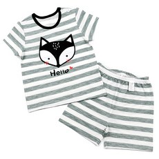 Maykids 童款狐狸條紋短袖短褲套裝