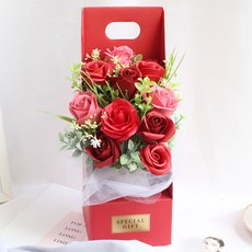 Easyful 人造香皂玫瑰花禮物, 紅色