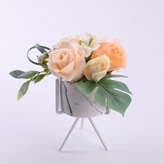 Easyful 人造香皂花現代花盆, 黃色, 1個