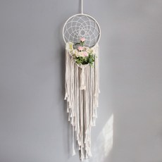 MORIANN Macrame康乃馨捕夢網, 粉紅夢境