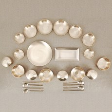 Hancooks 宴會套餐 4 人 34p, 4 餐具 + 碗 4p + 碗蓋 4p + 招待 4p + 圓形櫥櫃 8p + 矩形盤子 + 圓形盤子, 單色