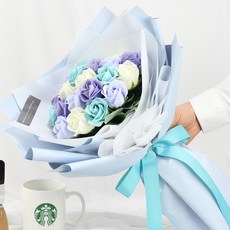 人造花 S4 天使 20 肥皂花花束, 藍色