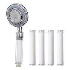 KOXINA 3段式蓮蓬頭+替換濾芯 4入, 1組