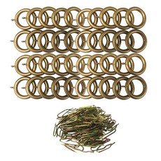 Sun Deco窗簾環 35mm 40入+針 40入, 金黑色, 1組