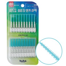 덴트큐어 실리콘 치간칫솔, 80개입, 1개