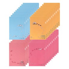 쓰임앤끌림 몽알몽알 홀더화일 핑크 10p + 딥핑크 10p + 옐로우 10p + 블루 10p, 혼합색상, 1세트