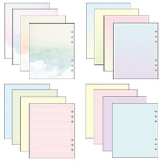 Crystal Fancy 6孔活頁手帳補充內頁1000 16種套組, 240張, 1套, 240入