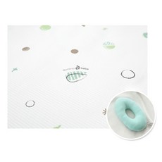 Bamboo bebe 防水墊 L號+甜甜圈搖鈴, 薄荷綠