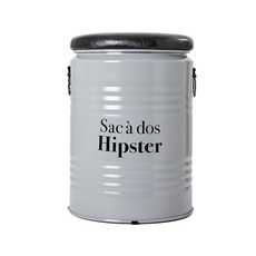 씨에스리빙 힙스터 드럼 스툴, 그레이, 1개