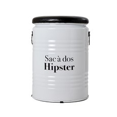 씨에스리빙 힙스터 드럼 스툴, 화이트, 1개