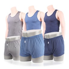 디에스도씨 남성용 인견 런닝 + 트렁크 팬티 상하 3종 세트