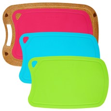 Biomaid 質感造型砧板 4入, 1套, TPE砧板綠+藍+紫+砧板托盤